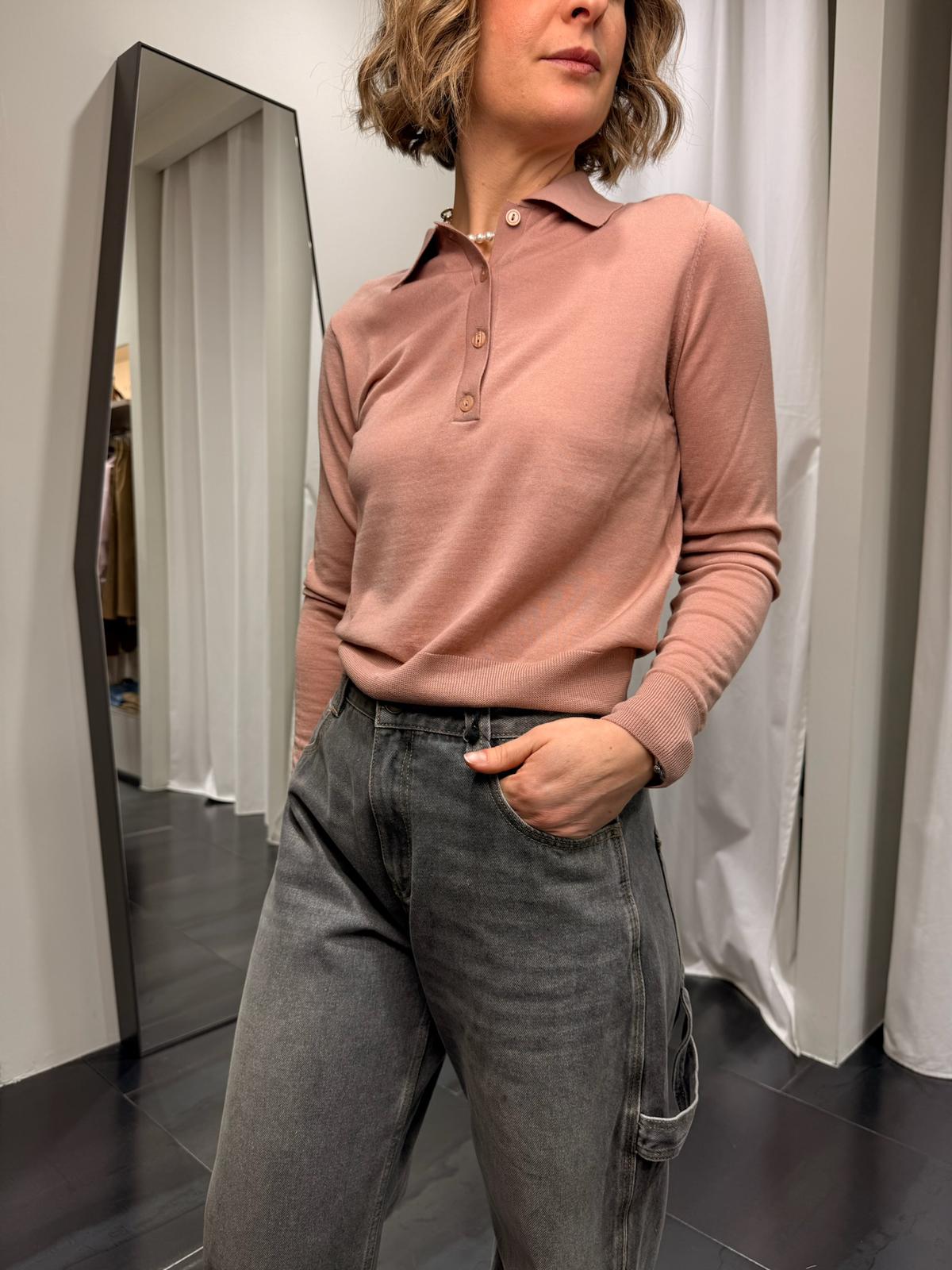 Polo in Maglia 100%Lana Merinos Tensionein Donna Art. MLN23