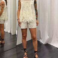 Completo Top+Shorts Ricamo Donna Art. W54161
