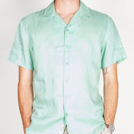 Camicia collo Bowling manica corta Puro Lino Gianni Lupo Art.GL7658S-S26