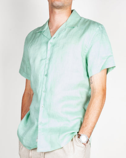 Camicia collo Bowling manica corta Puro Lino Gianni Lupo Art.GL7658S-S26