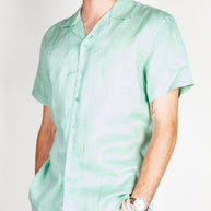 Camicia collo Bowling manica corta Puro Lino Gianni Lupo Art.GL7658S-S26