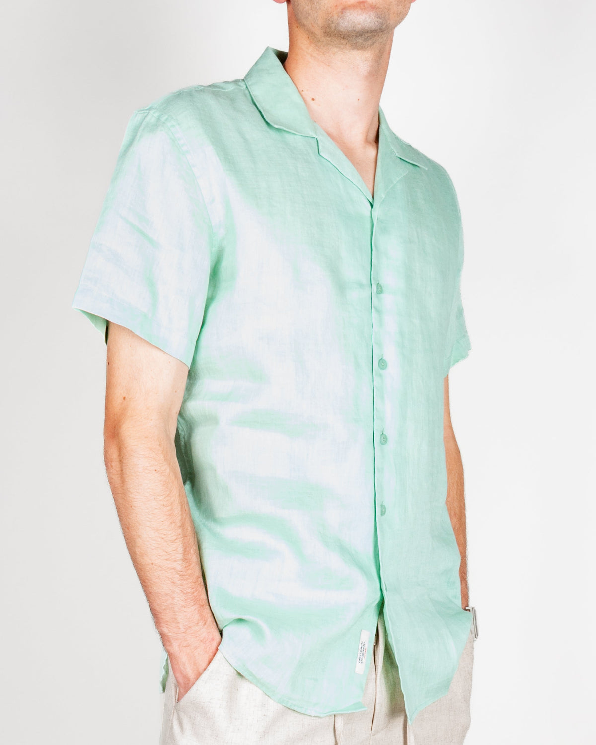Camicia collo Bowling manica corta Puro Lino Gianni Lupo Art.GL7658S-S26