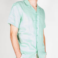Camicia collo Bowling manica corta Puro Lino Gianni Lupo Art.GL7658S-S26