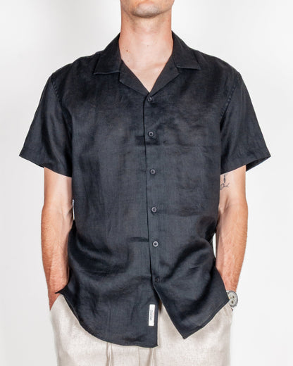 Camicia collo Bowling manica corta Puro Lino Gianni Lupo Art.GL7658S-S26