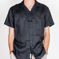 Camicia collo Bowling manica corta Puro Lino Gianni Lupo Art.GL7658S-S26