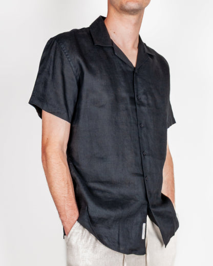 Camicia collo Bowling manica corta Puro Lino Gianni Lupo Art.GL7658S-S26