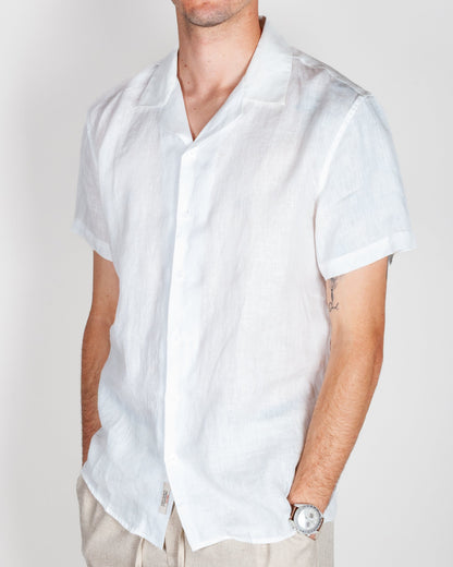 Camicia collo Bowling manica corta Puro Lino Gianni Lupo Art.GL7658S-S26