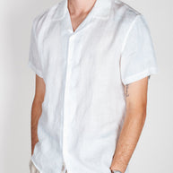 Camicia collo Bowling manica corta Puro Lino Gianni Lupo Art.GL7658S-S26
