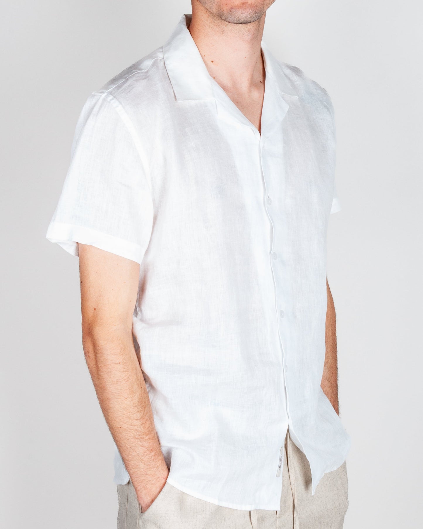 Camicia collo Bowling manica corta Puro Lino Gianni Lupo Art.GL7658S-S26