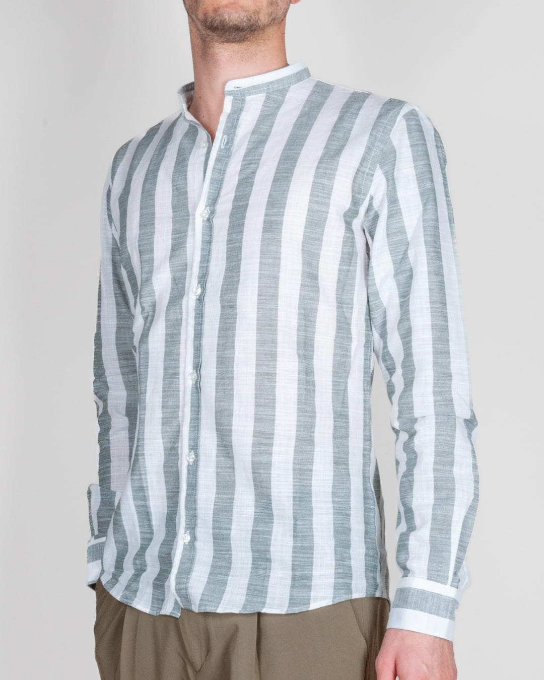 Camicia Misto lino collo coreana riga larga Over D Art. OC1S2S6C15