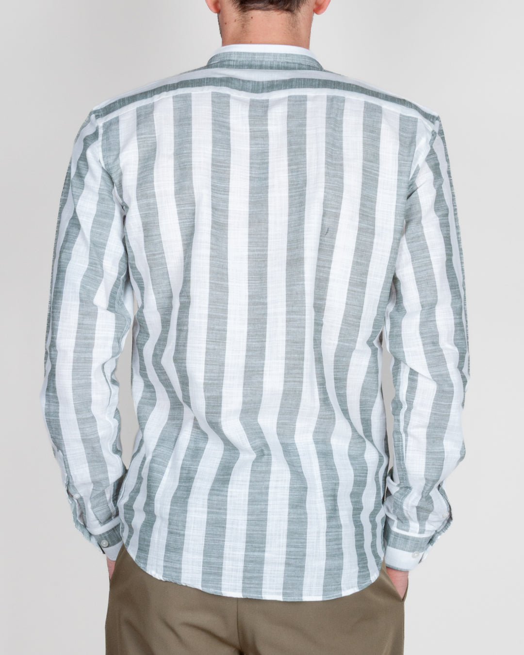 Camicia Misto lino collo coreana riga larga Over D Art. OC1S2S6C15
