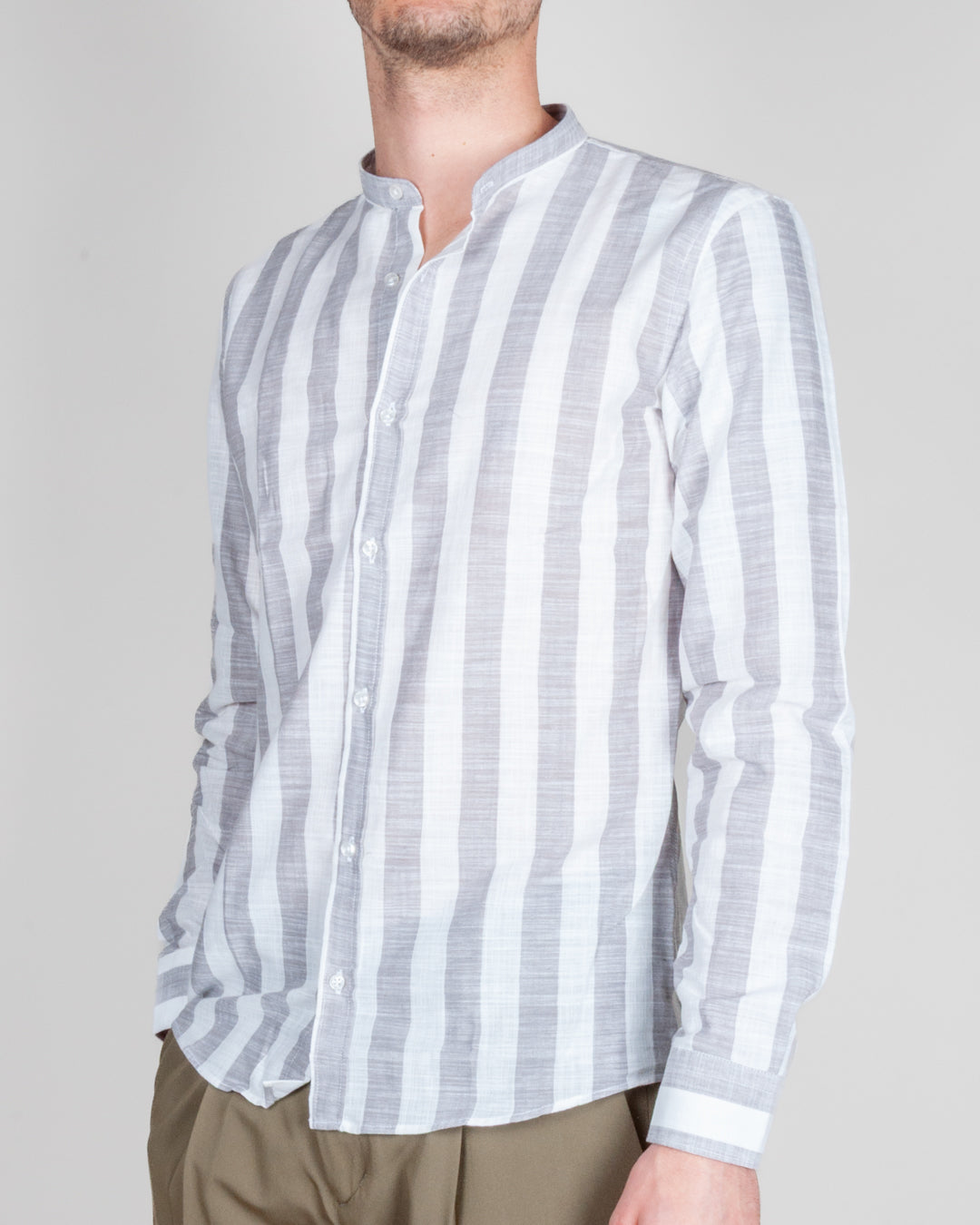 Camicia Misto lino collo coreana riga larga Over D Art. OC1S2S6C15