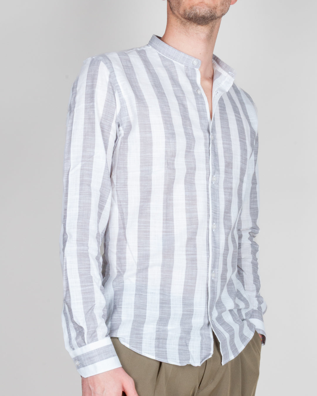 Camicia Misto lino collo coreana riga larga Over D Art. OC1S2S6C15