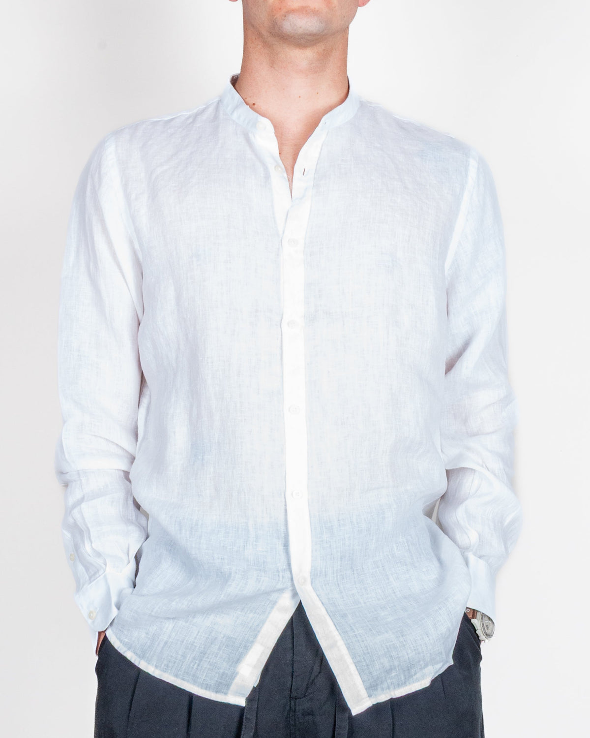 Camicia coreana in puro lino Philotinto Art. 26S19CA