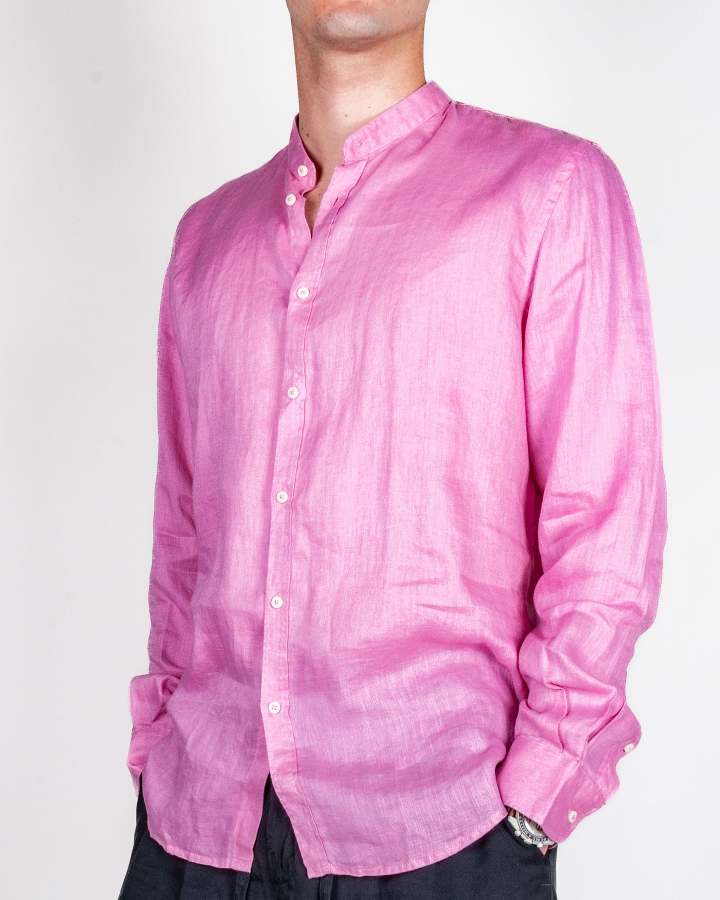 Camicia coreana in puro lino Philotinto Art. 26S19CA