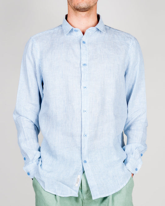 Camicia Misto Lino riga stretta Gianni Lupo Art. GL7828S