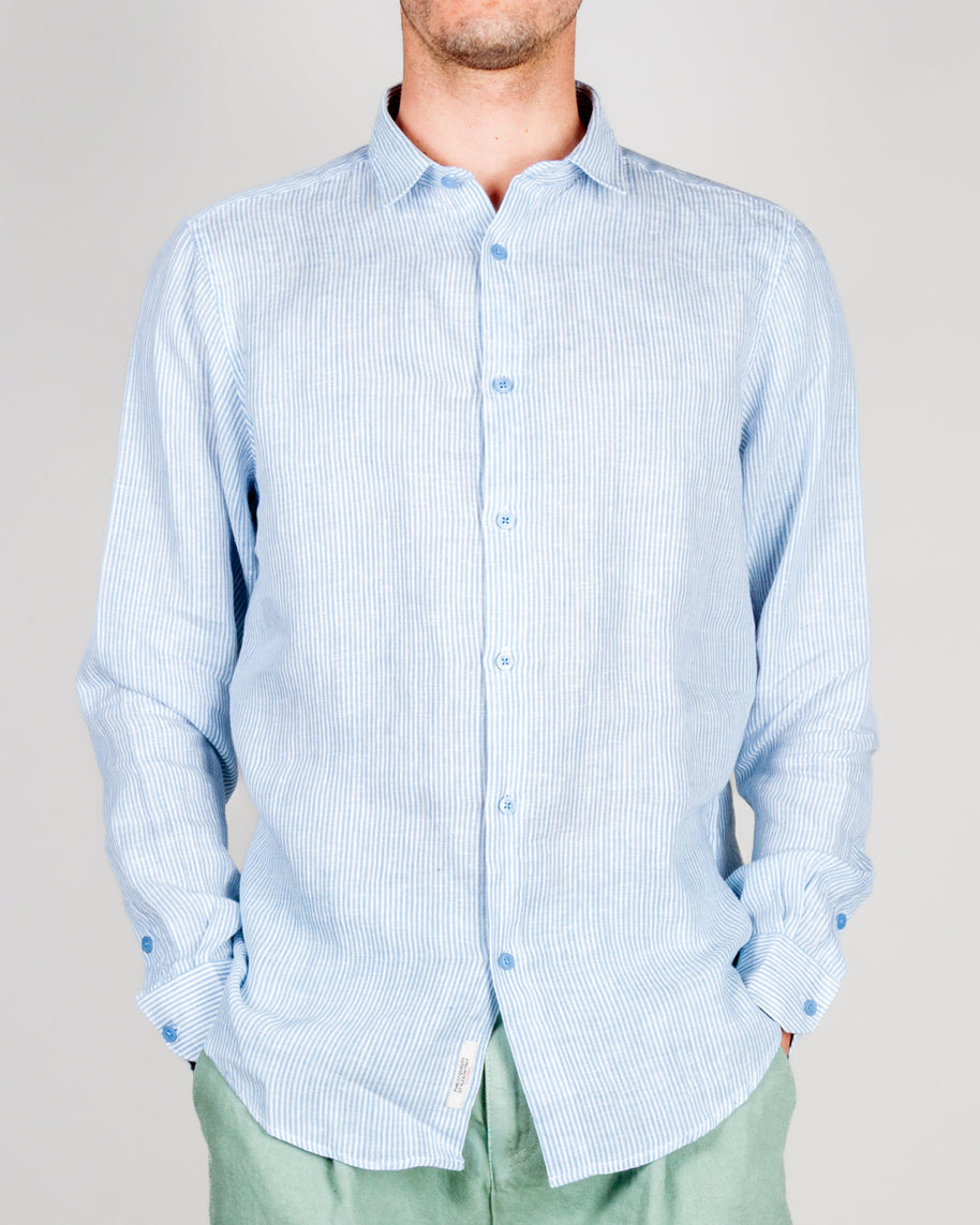 Camicia Misto Lino riga stretta Gianni Lupo Art. GL7828S