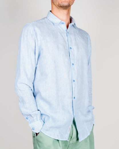 Camicia Misto Lino riga stretta Gianni Lupo Art. GL7828S