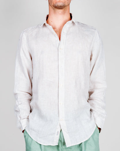 Camicia Misto Lino riga stretta Gianni Lupo Art. GL7828S