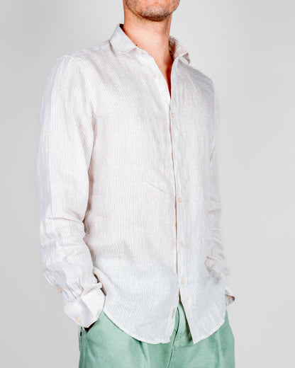 Camicia Misto Lino riga stretta Gianni Lupo Art. GL7828S